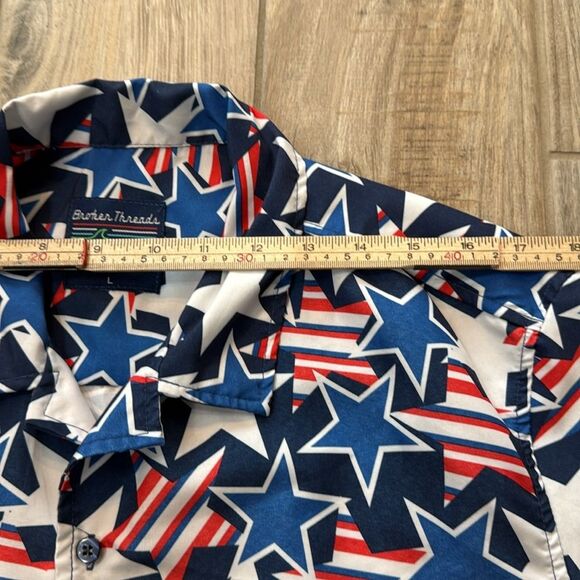 Broken Threads addicted to Summer Men's‎ Patriotic button up shirt Large - Picture 5 of 8